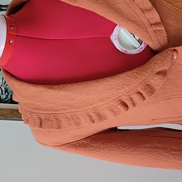 Virgin Wool Blend Pumpkin Cardigan - Picture 6 of 10